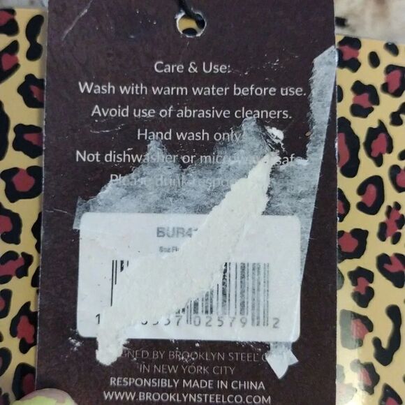 Gold Leopard Print 8oz Stainless Steel Pocket Drinking Flask NWT - Picture 11 of 11